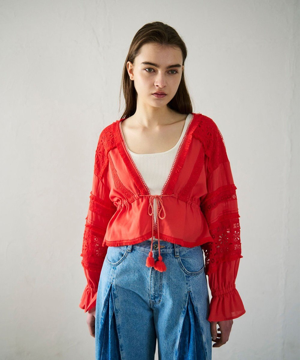 GRACE CONTINENTAL レースパッチブラウス 