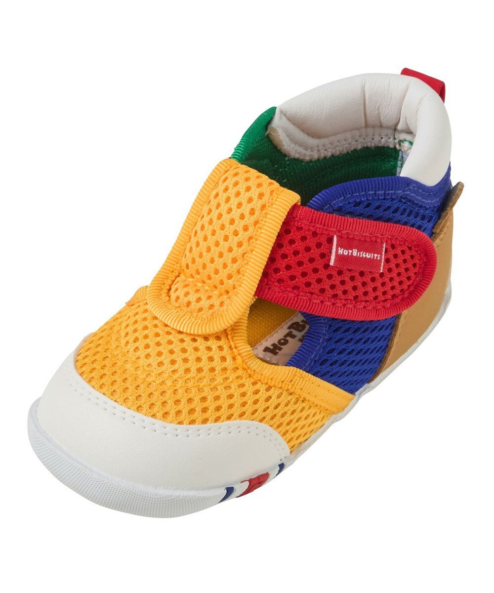 MIKI HOUSE HOT BISCUITS 【11.5-13.5cm】かかと顔 メッシュ ファーストベビーシューズ 