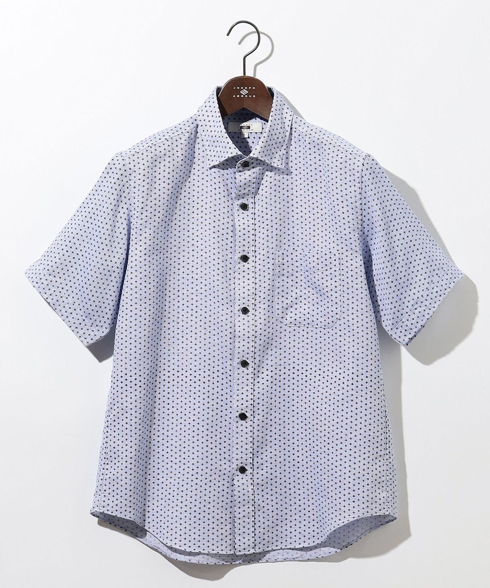 JOSEPH ABBOUD 【ビジネスシーンに最適・サステイナブル】ソアロンンシャンブレープリント 半袖 シャツ 