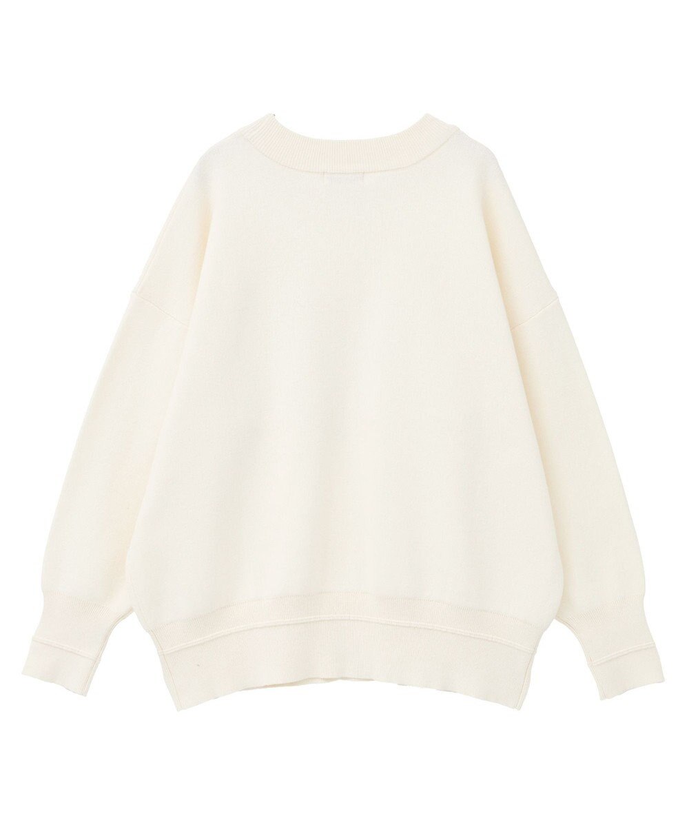 earth music&ecology 【洗濯機洗い可】スウェットライクロゴニットプルオーバー 