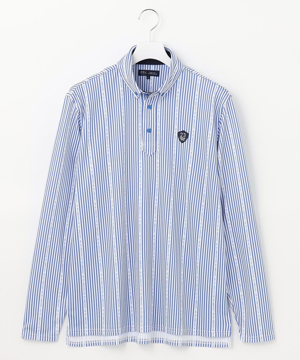 23区GOLF 【MEN】ロゴストライププリント 長袖シャツ 