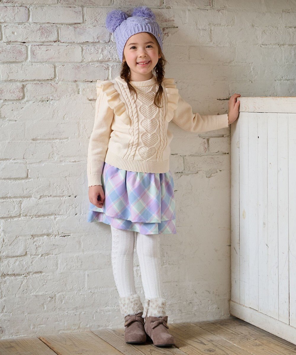 ANY KIDS シャギーチェックスカート 