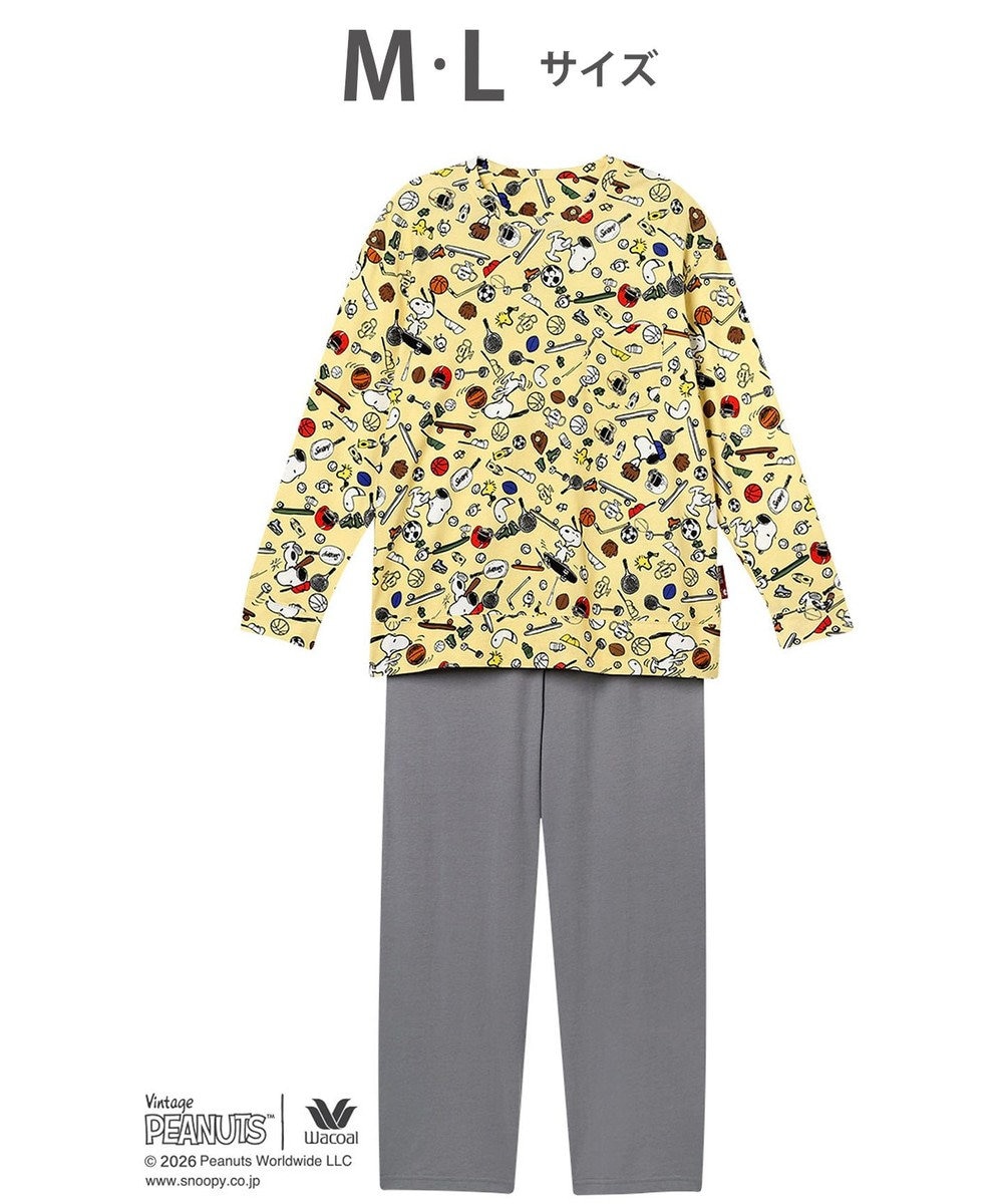 WACOAL PEANUTS パジャマ 長袖 長ズボン 綿100%(本体) スヌーピー レディース FDX561 /ワコール 