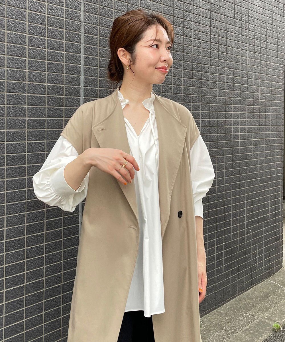 UNFILO ギャザーオーバーブラウス 