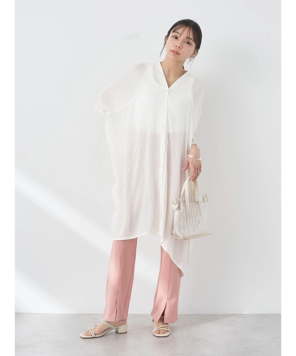 earth music&ecology レーヨンビッグシャツチュニック Off White