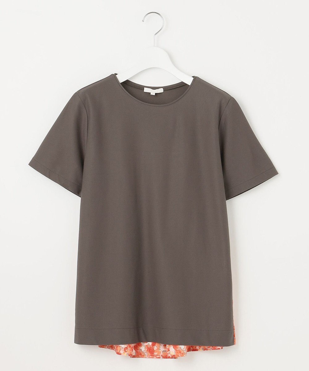 自由区 【洗える】オルタンシアフルールプリントコンビ カットソー 