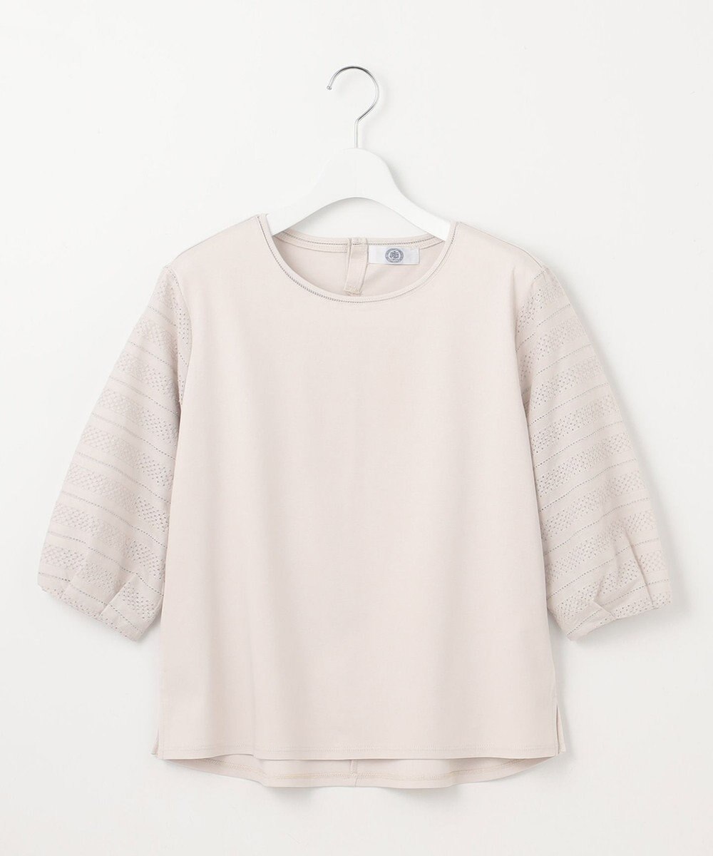 J.PRESS LADIES L 【WEB限定カラーあり】スムースジャージー 刺繍スリーブ カットソー 