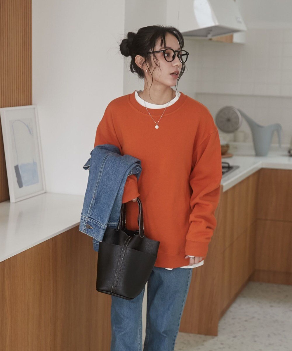 WEGO 【ユニセックス着用ITEM/裏起毛】リラックスフィットスウェットプルオーバー 