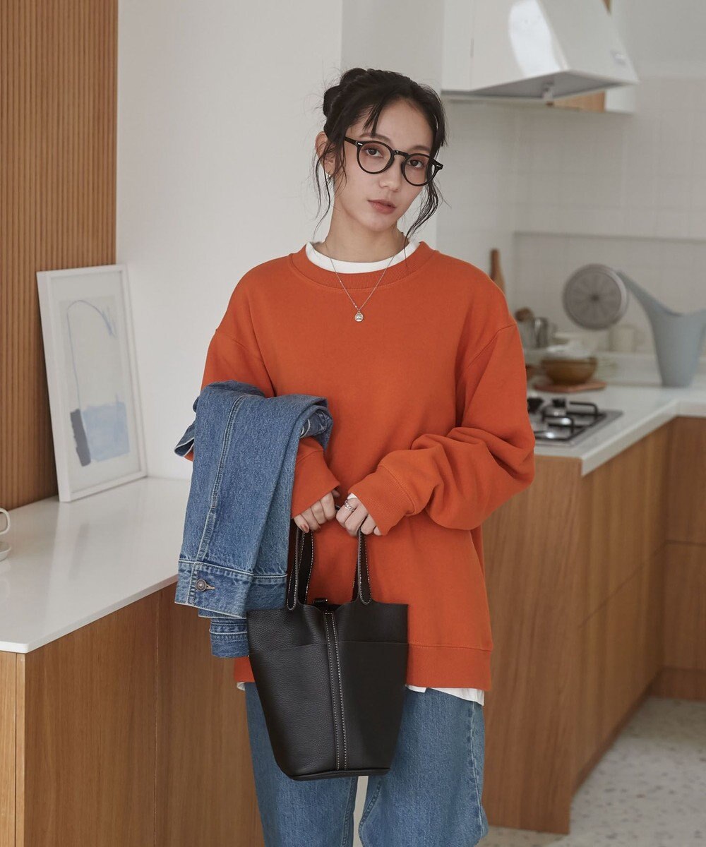 WEGO 【ユニセックス着用ITEM/裏起毛】リラックスフィットスウェットプルオーバー 