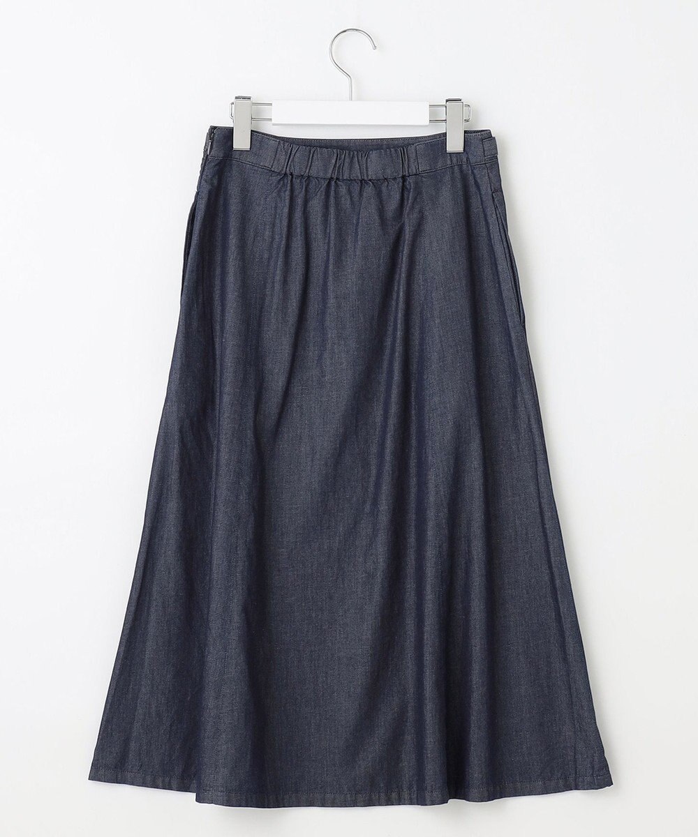 J.PRESS LADIES 【洗える】ライトデニム フレアー スカート 