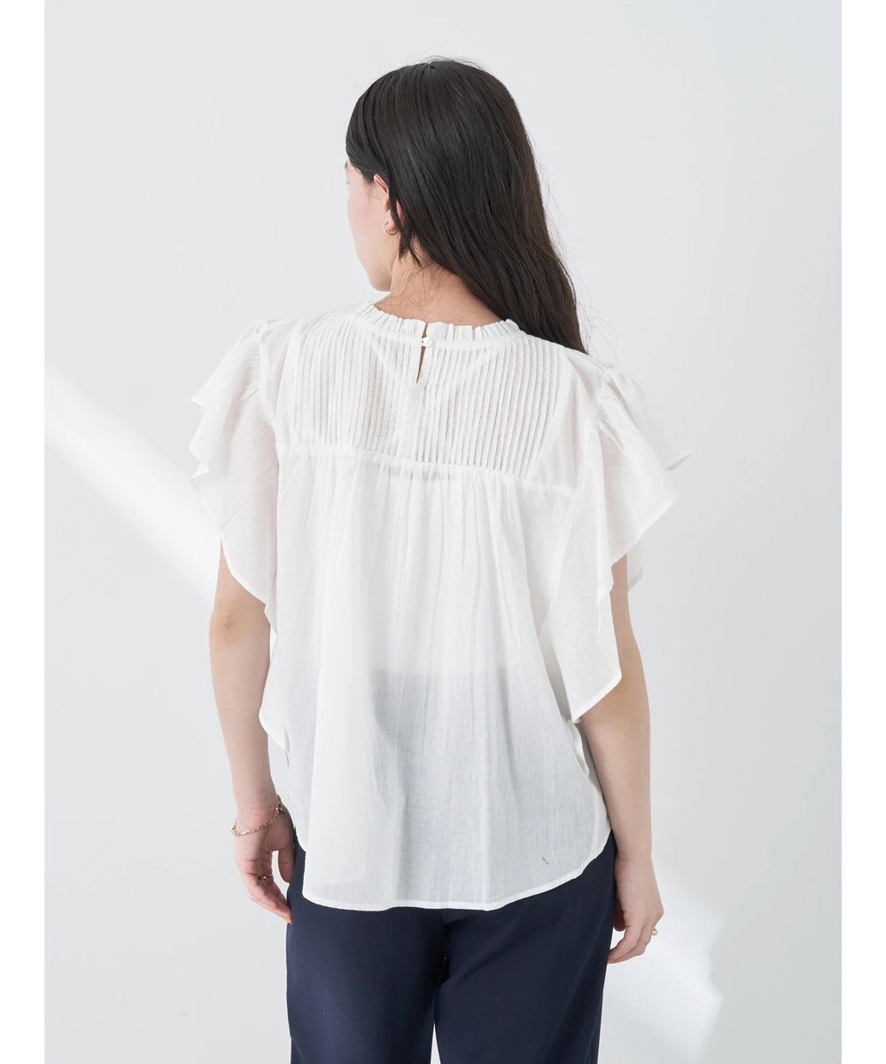 earth music&ecology コットンボイルフリルブラウス 