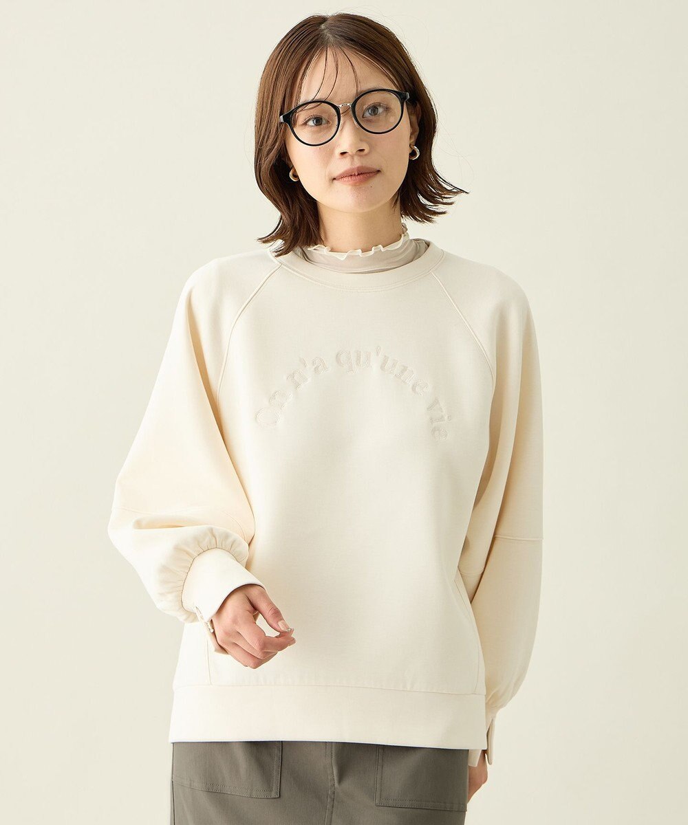 ANY L ロゴ刺繍ダンボールトレーナー 