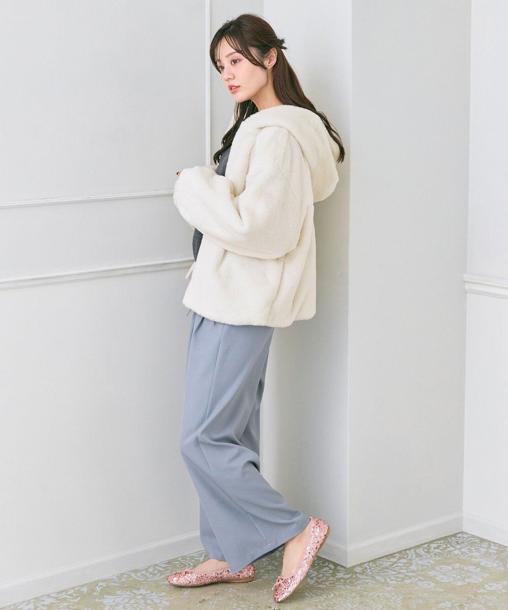 Feroux フード付きフェイクファー パーカー 