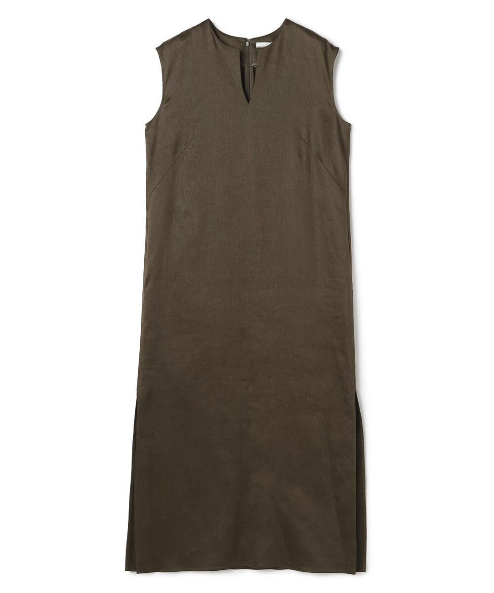BEIGE， MICA / リネンブレンドノースリーブロングドレス 