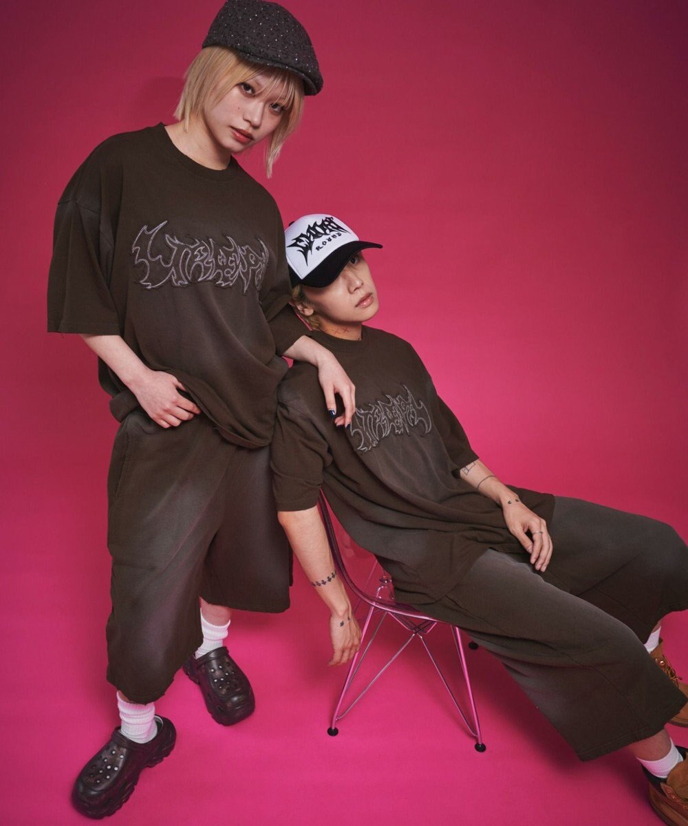 WEGO 【ユニセックス着用ITEM/ウエストゴム】ダメージアップリケショートパンツ 