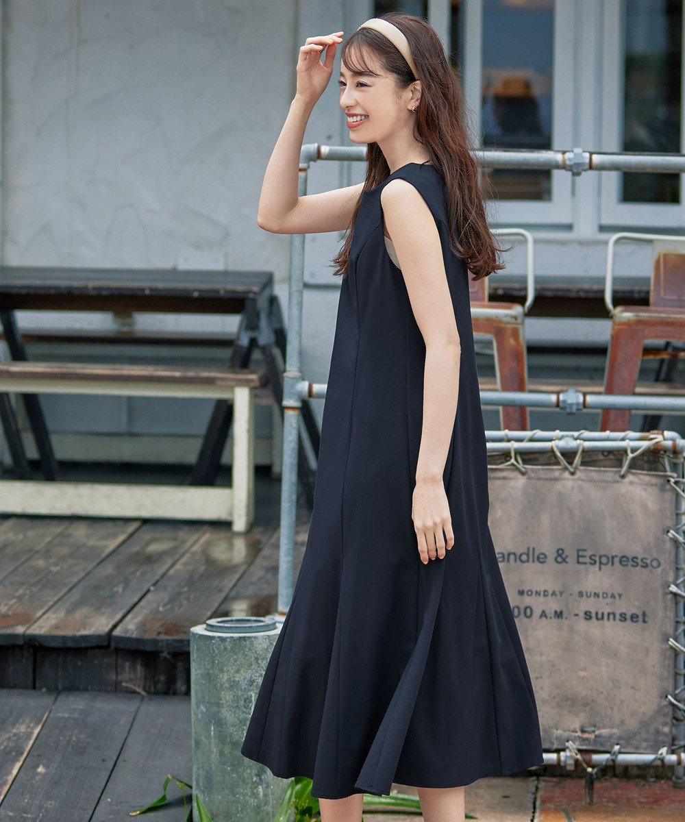 Tiaclasse L 【洗える】裾フレアAラインワンピース 