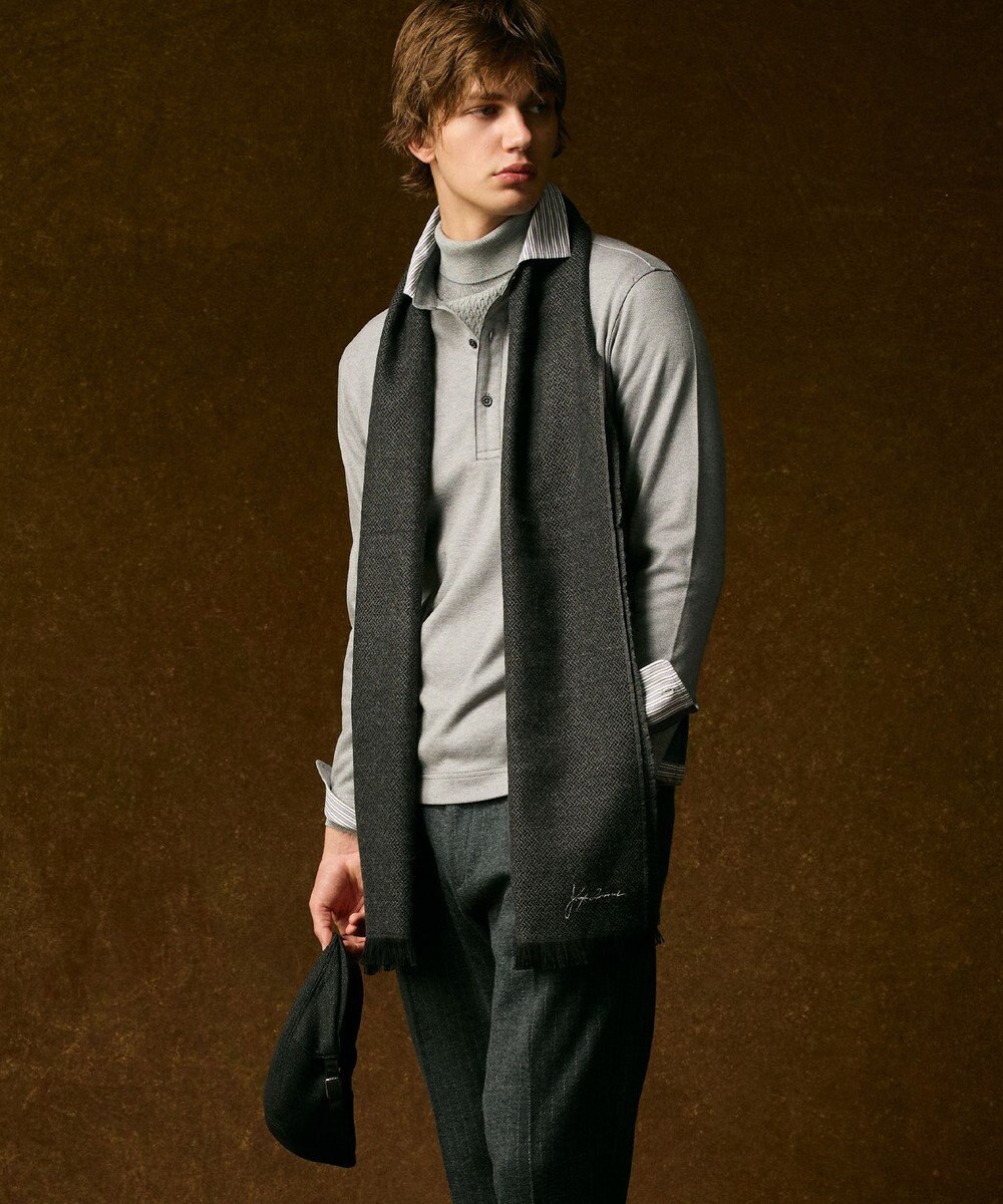 JOSEPH ABBOUD 【フランス製】ブレードライクパターン ストール 