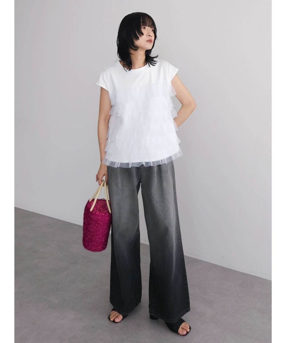 Green Parks フレンチスリーブチュールティアードプルオーバー 