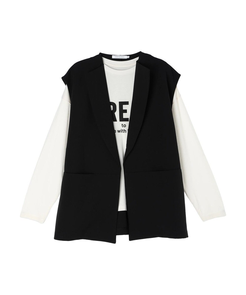 AMERICAN HOLIC ＳＥＴ　ベスト＋ロゴカットプルオーバー 