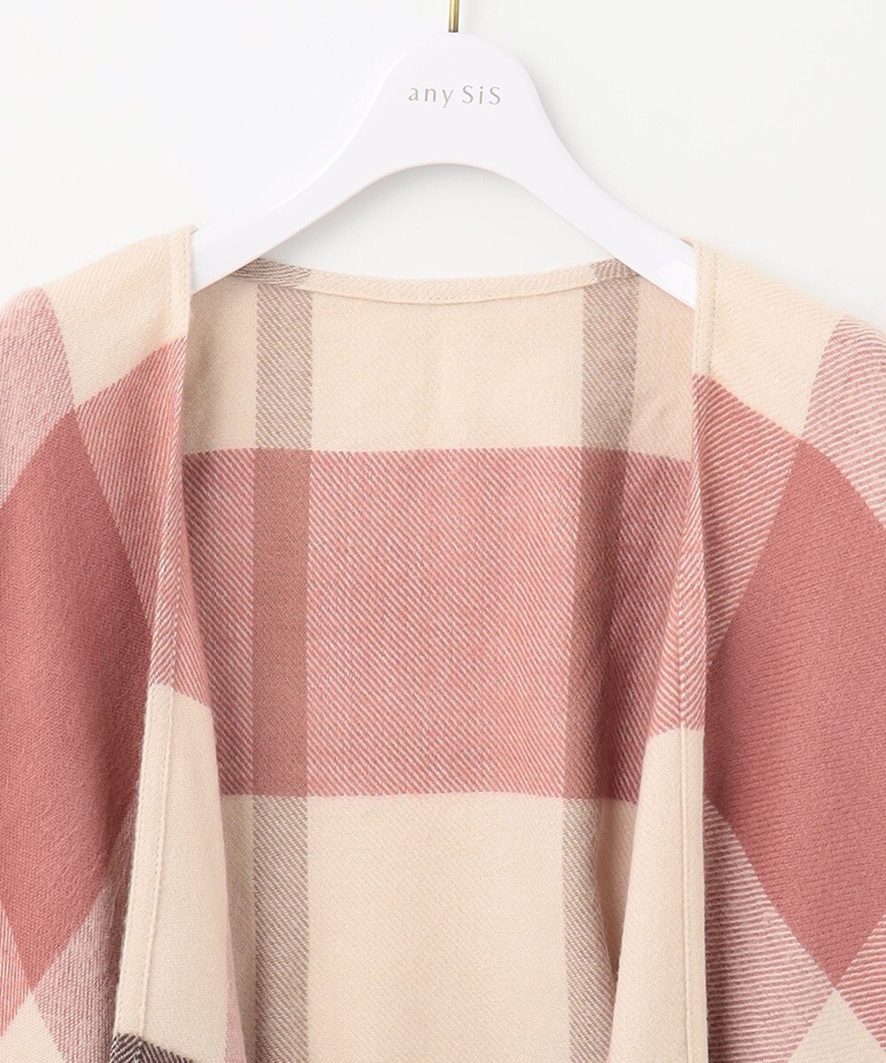 ANY SIS ノーブルチェック ポンチョ ストール 
