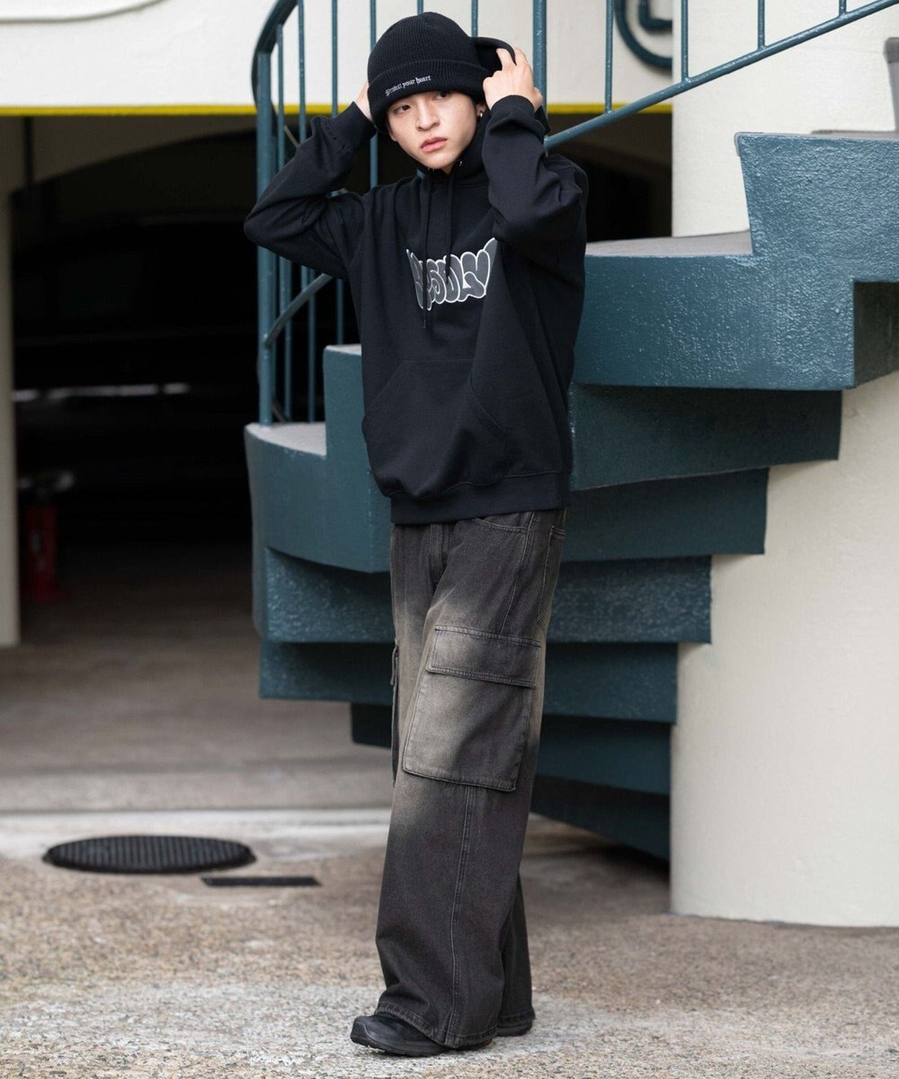 WEGO 【ユニセックス着用ITEM/SMLサイズ展開】グラフィックロゴプルパーカー 