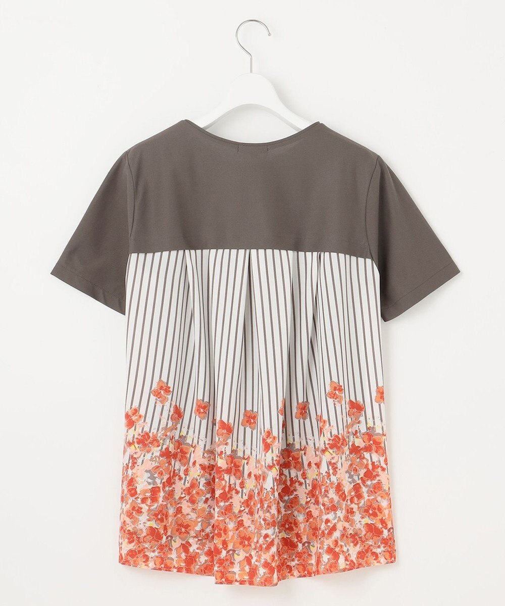 自由区 【洗える】オルタンシアフルールプリントコンビ カットソー 