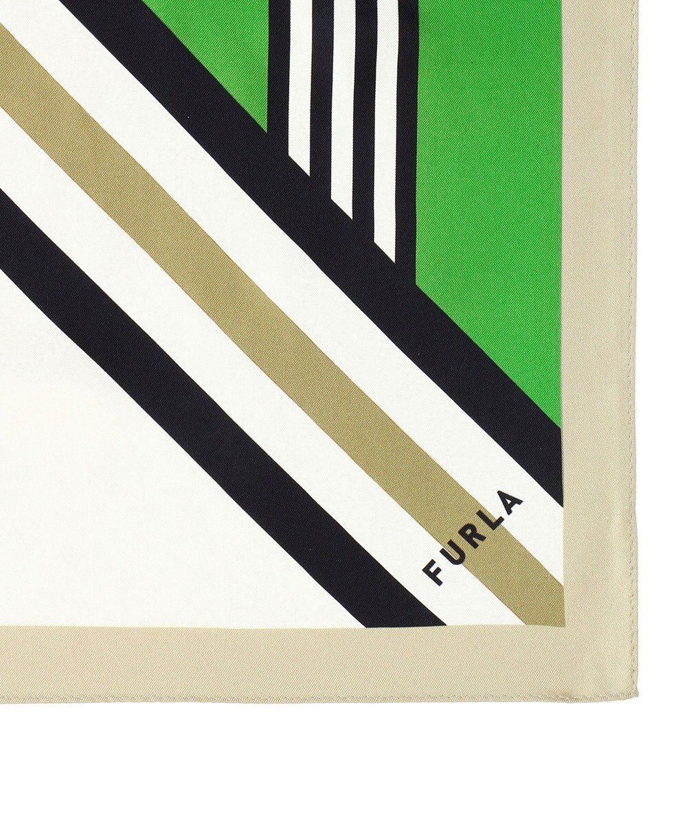 MOONBAT FURLA シルク100% 幾何柄 スクエアスカーフ 