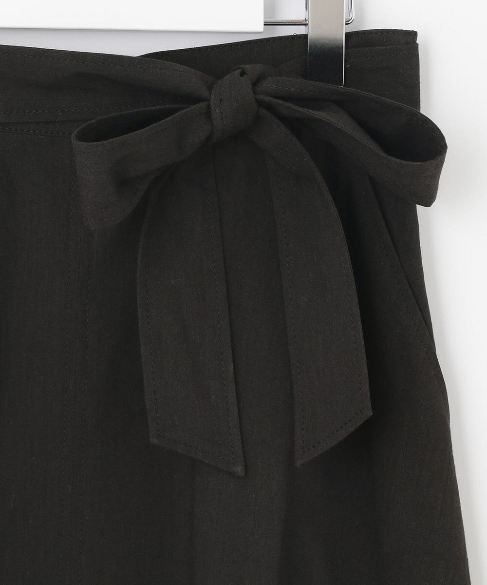 自由区 【洗える・ストレッチ素材】リネンヴィスコースストレッチ フレアスカート 