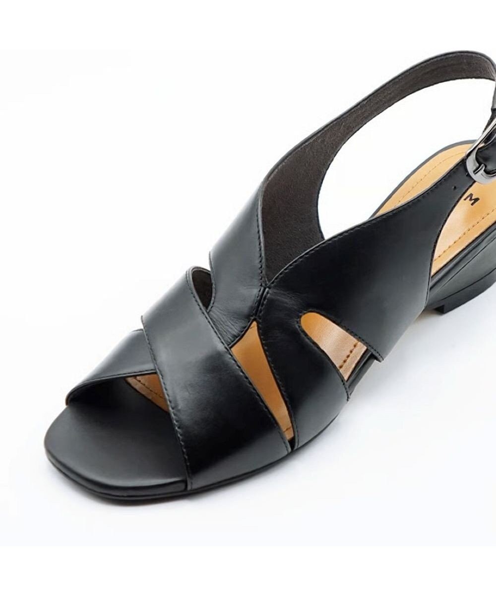 APOM モールドウエッジアシンメトリースリングバックサンダル45 
