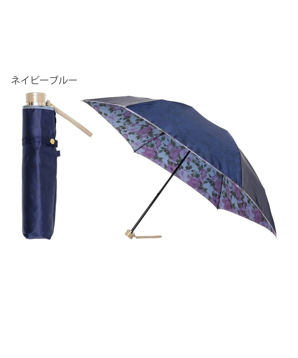 MOONBAT ミラショーン (mila schon) 折りたたみ傘 内側花プリント 