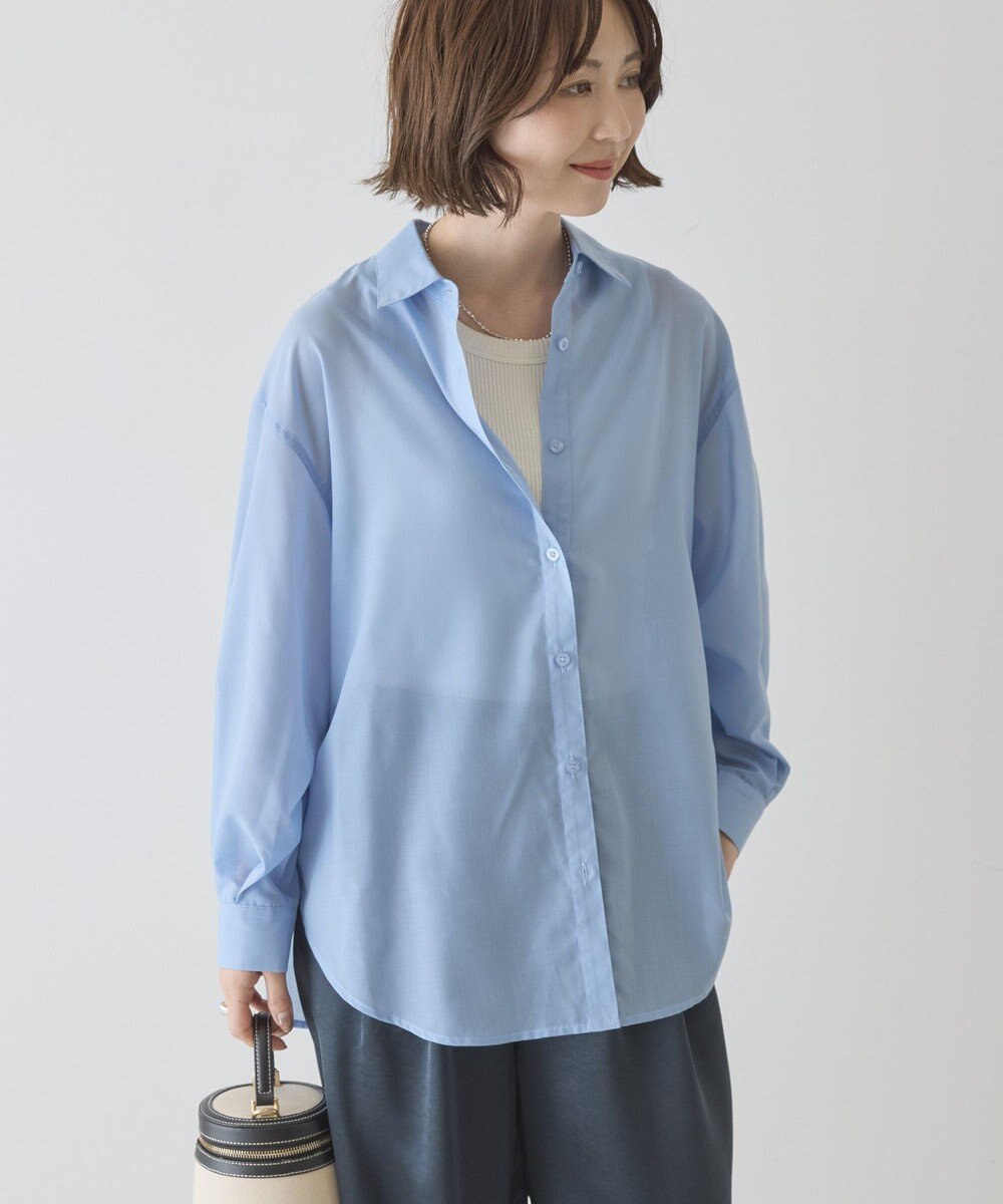 AMERICAN HOLIC 【イージーケア】シアーラウンドシャツ 