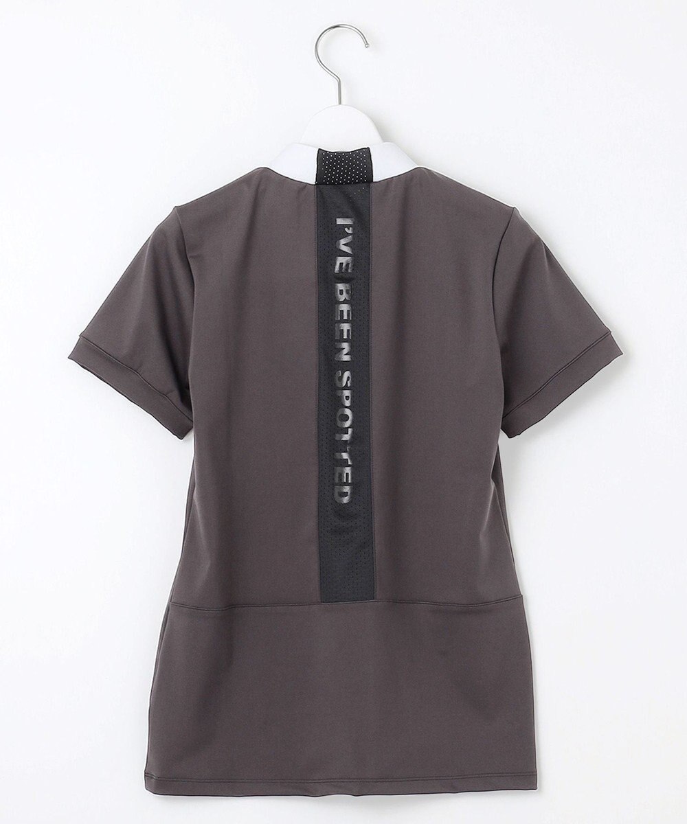 PW CIRCULUS 【WOMEN】【ストレッチ / UVケア】バックメッシュロゴ モックネック シャツ ゴルフウェア レディース 