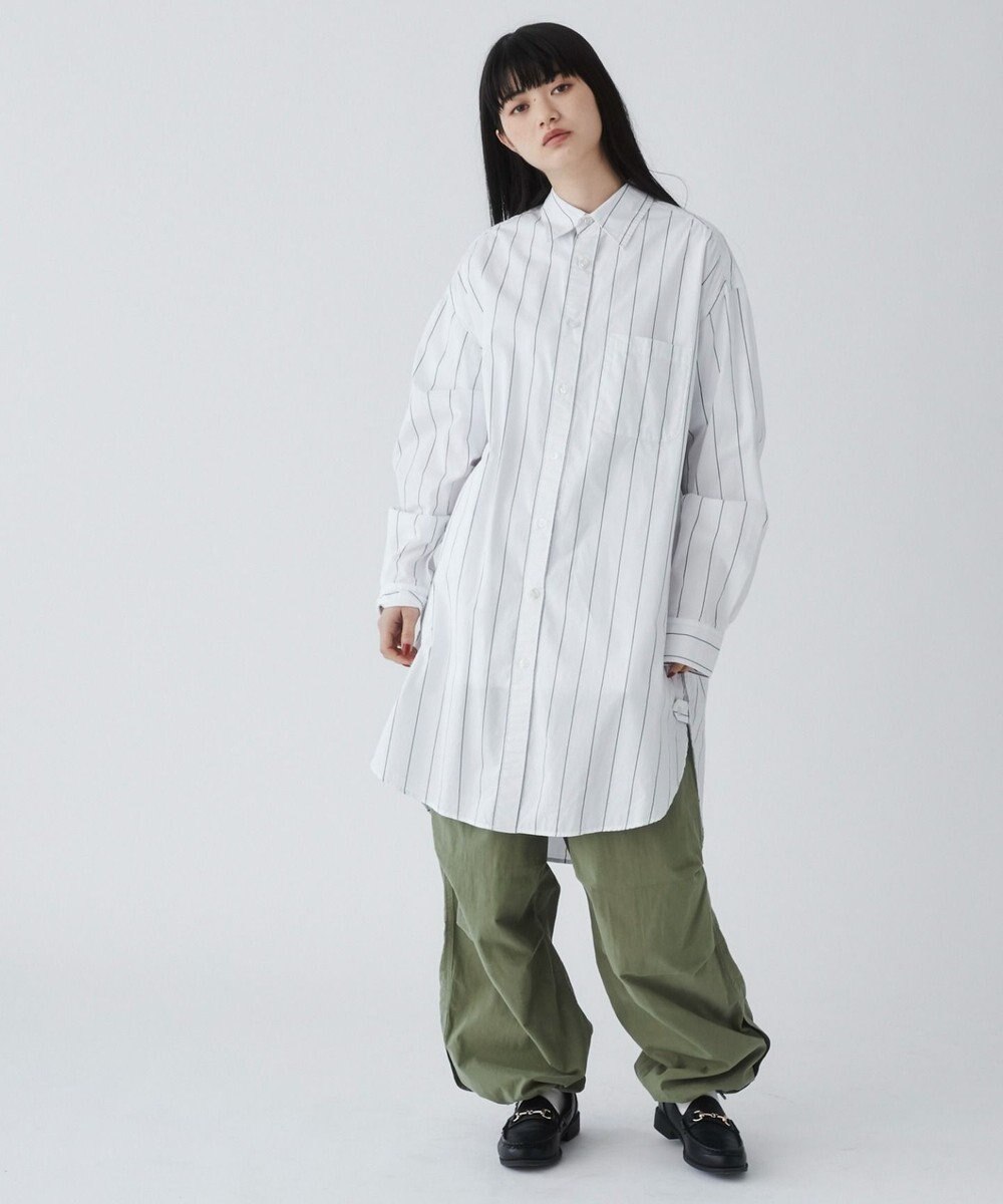 WEGO ストライプロングシャツ 