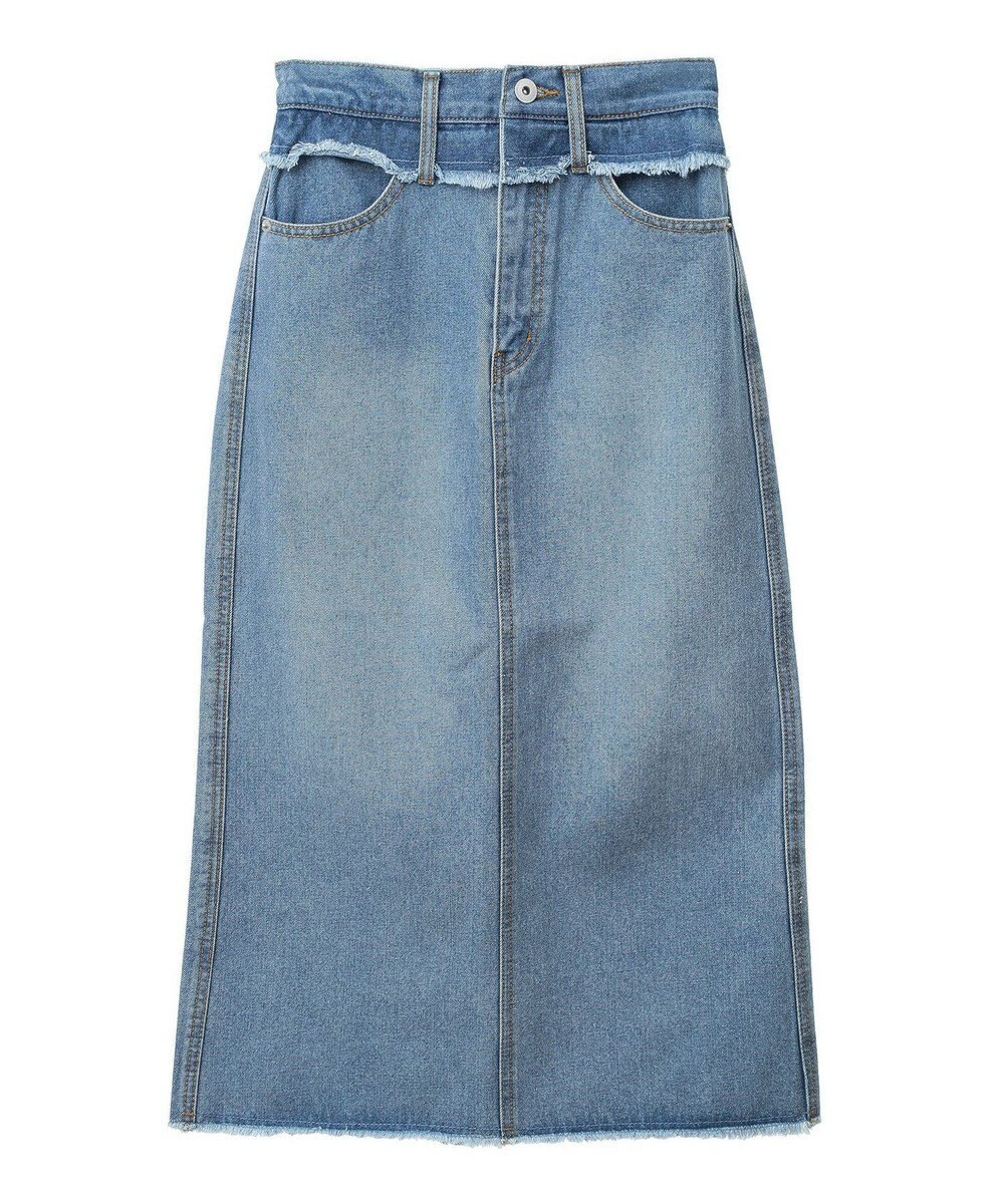 earth music&ecology ウエストフリンジデニムスカート 