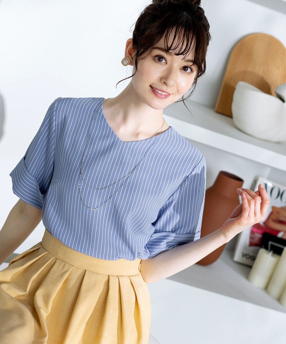 Tiaclasse L 【洗える】ゆったりシルエットの幅広カフスブラウス 