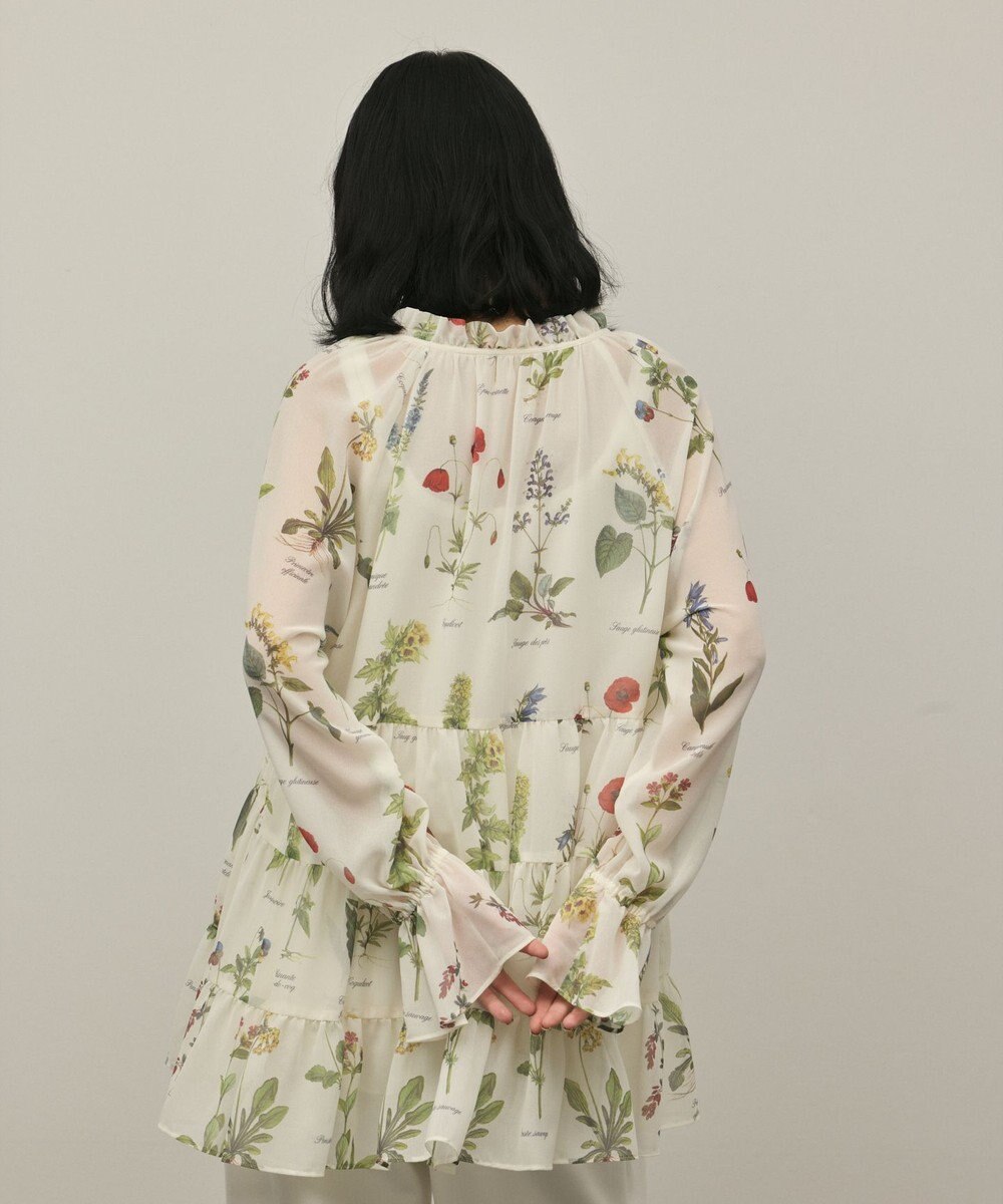 GRACE CONTINENTAL ボタニカルプリントチュニックトップ 