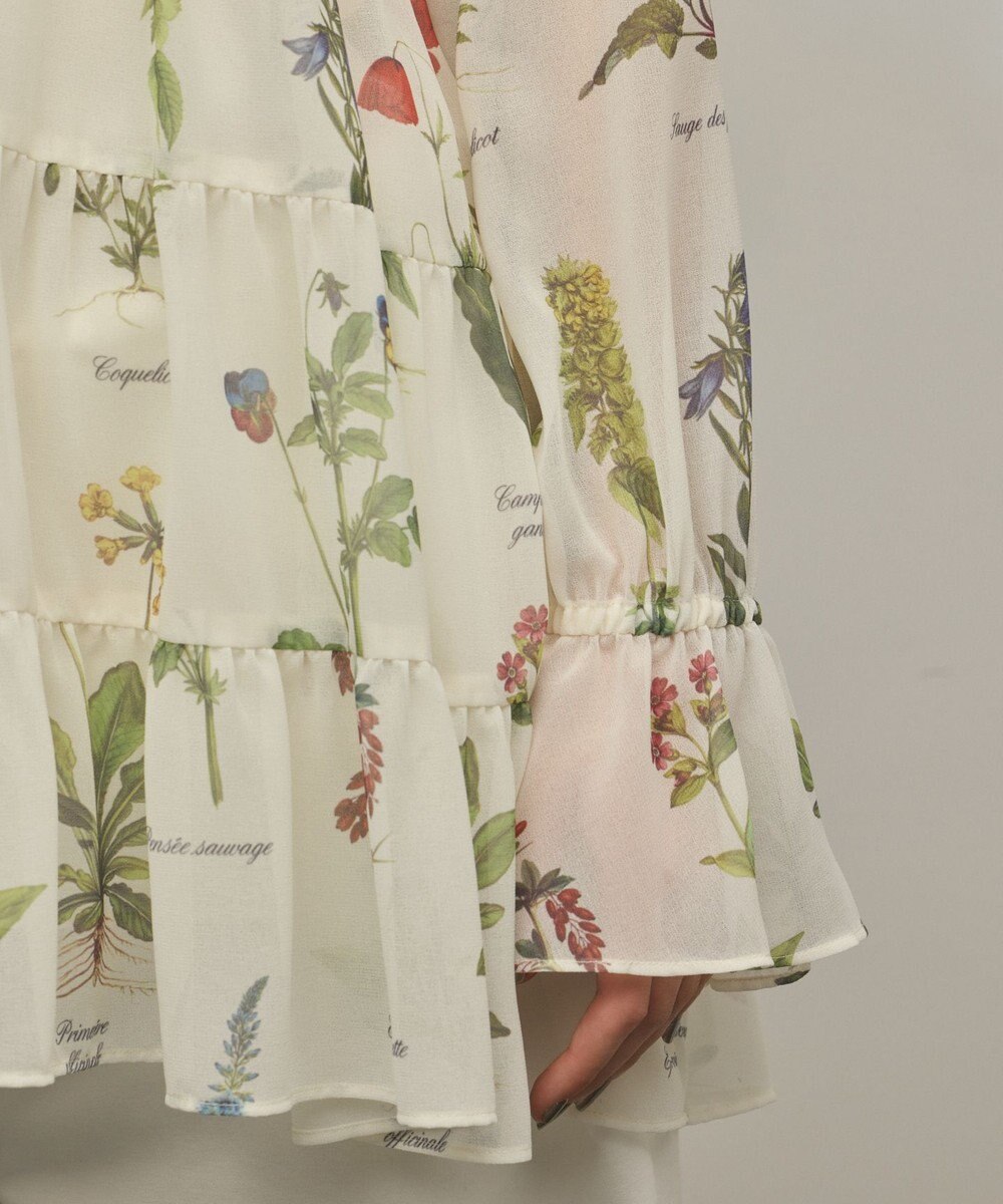 GRACE CONTINENTAL ボタニカルプリントチュニックトップ 