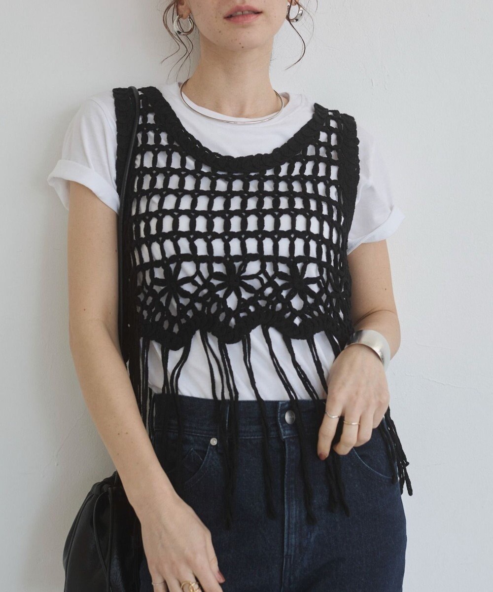 WEGO 【ANGIE VINTAGE】クロシェフリンジベスト 