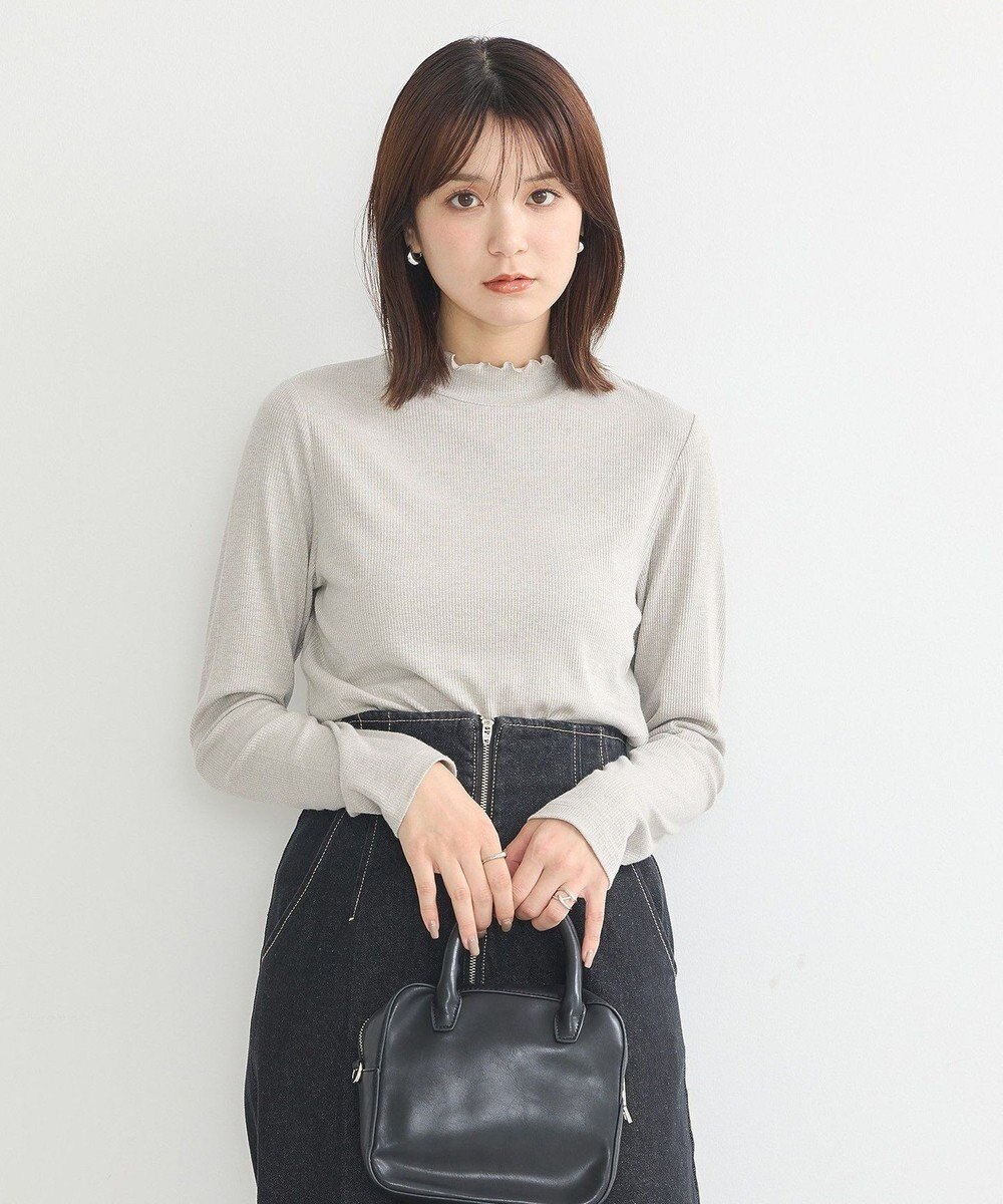 earth music&ecology ラメテレコハイネックプルオーバー 