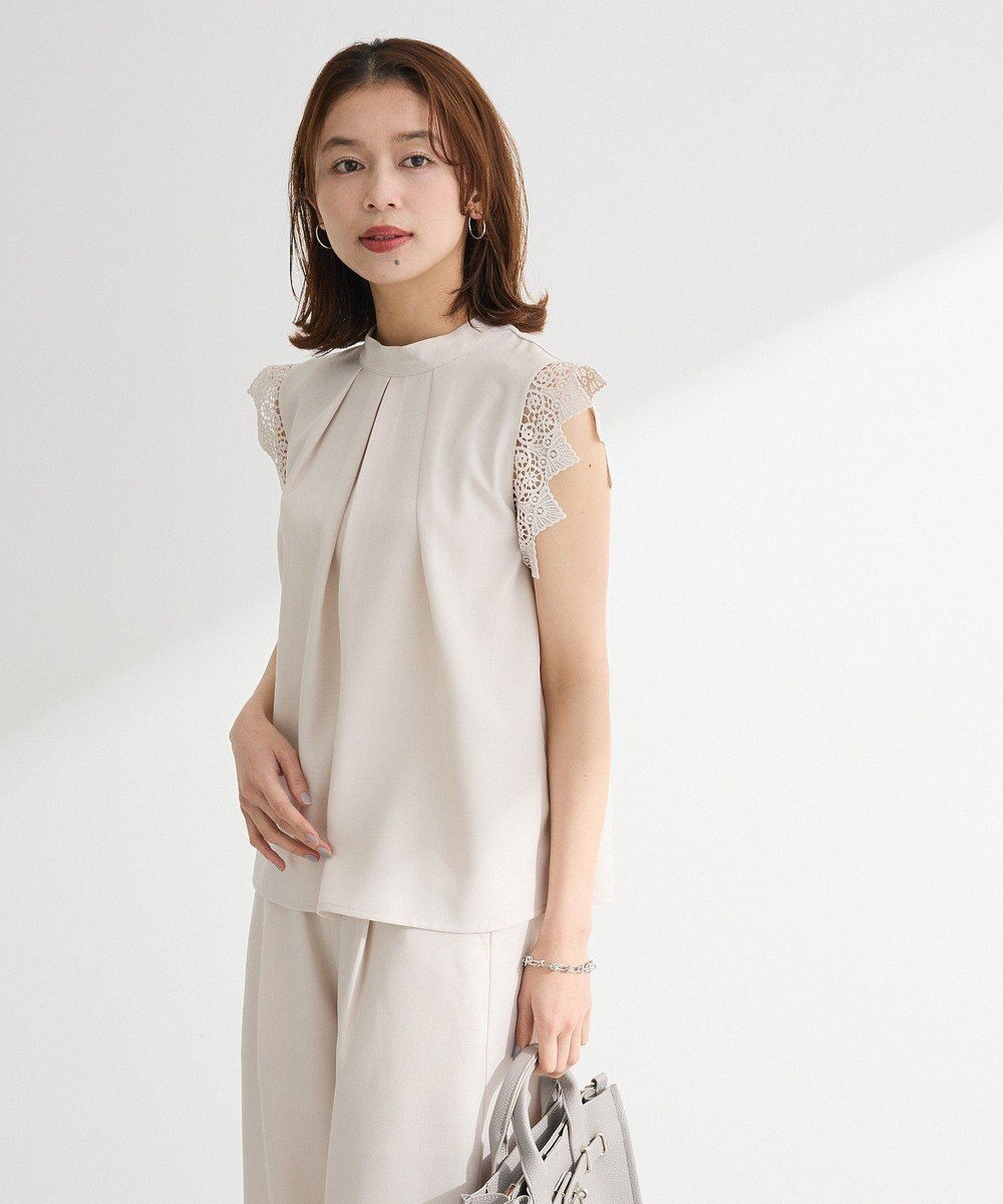 Green Parks ・ＥＬＥＮＣＡＲＥ　ＤＵＥ　リネンライクフリルブラウス 