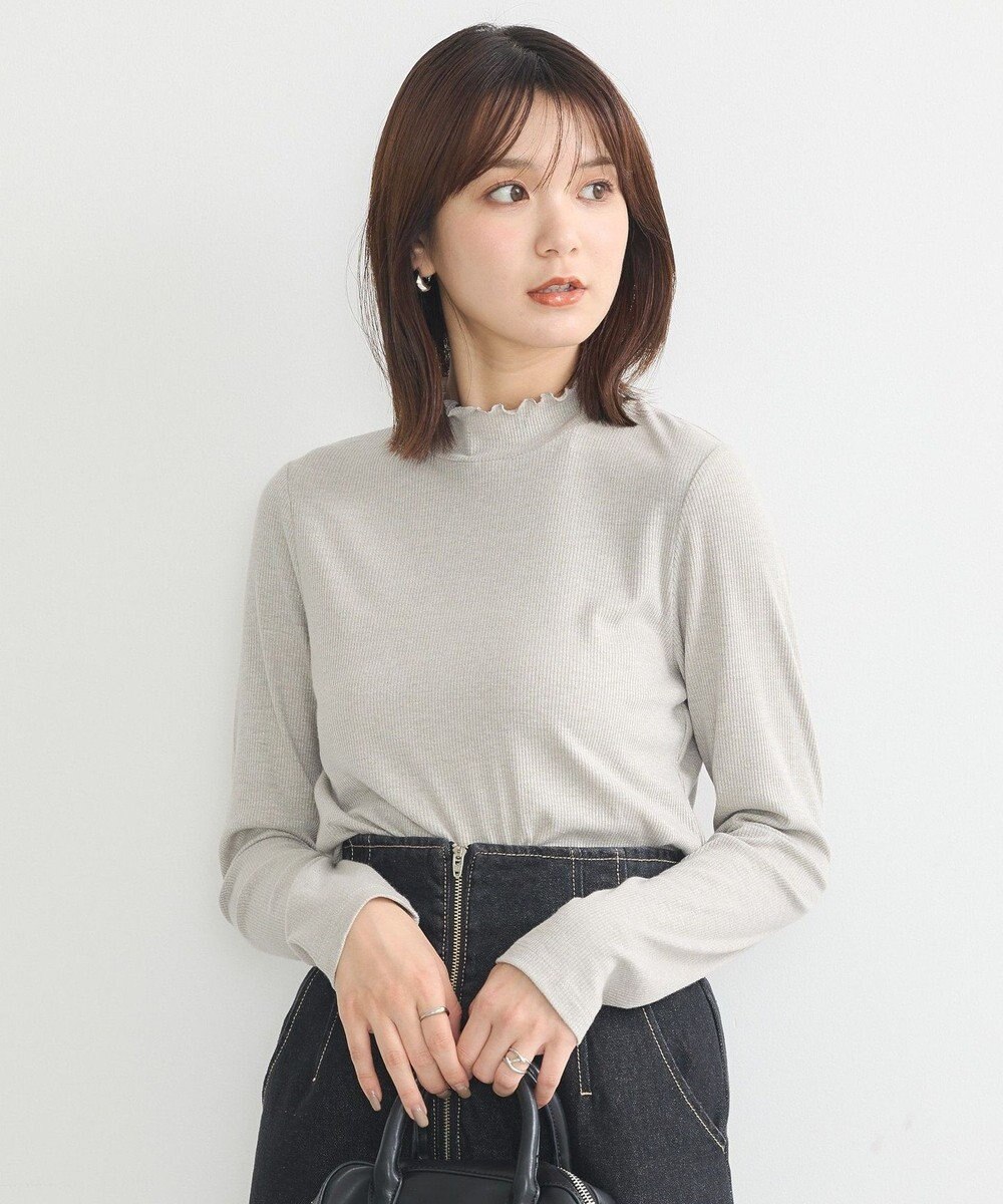 earth music&ecology ラメテレコハイネックプルオーバー 