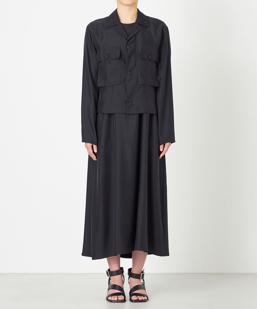 NAVE 【ReNAVE・セットアップ可/洗える/UVケア/接触冷感】フィブリルシャンブレー オープンカラーシャツ 