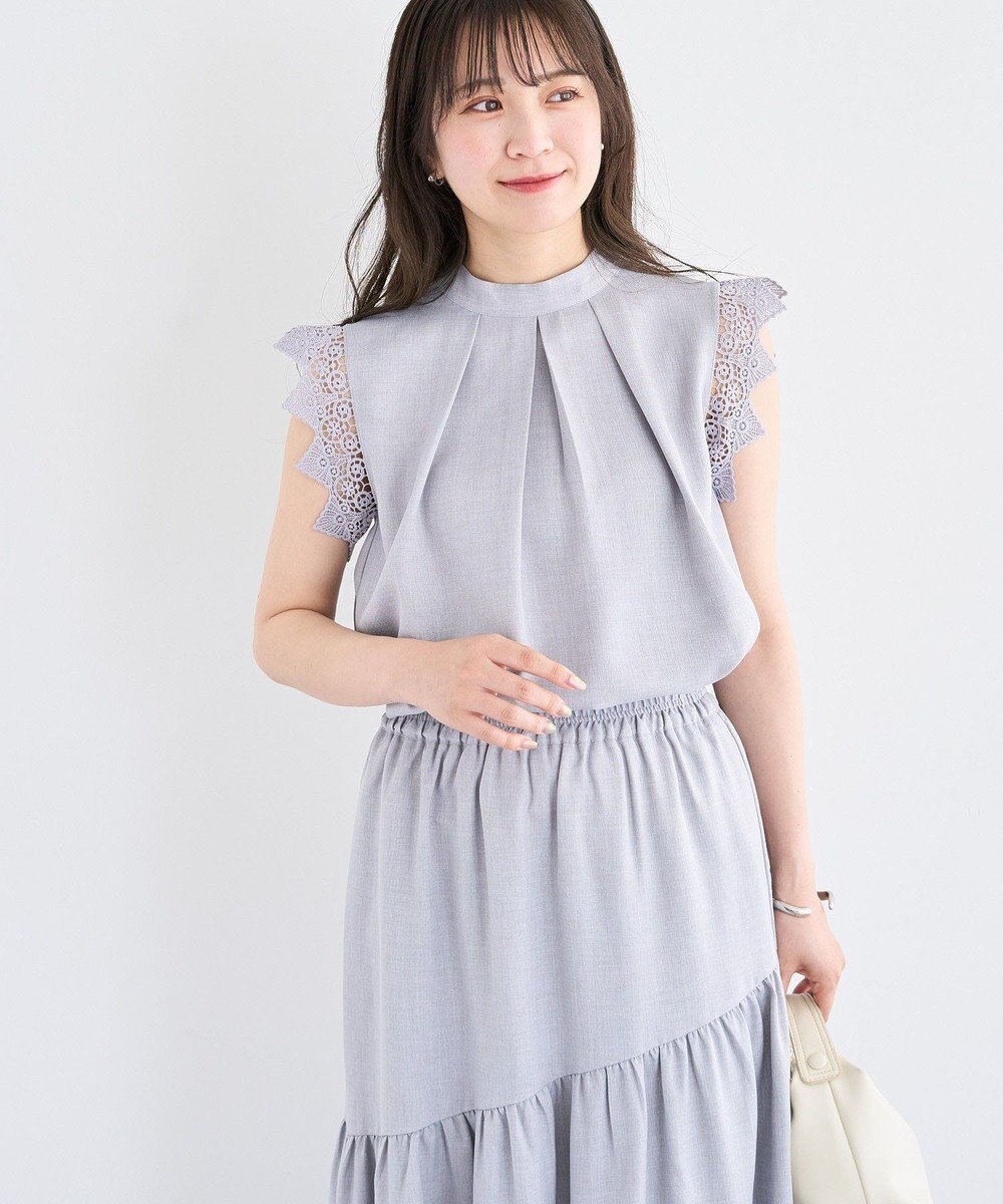 Green Parks ・ＥＬＥＮＣＡＲＥ　ＤＵＥ　リネンライクフリルブラウス 