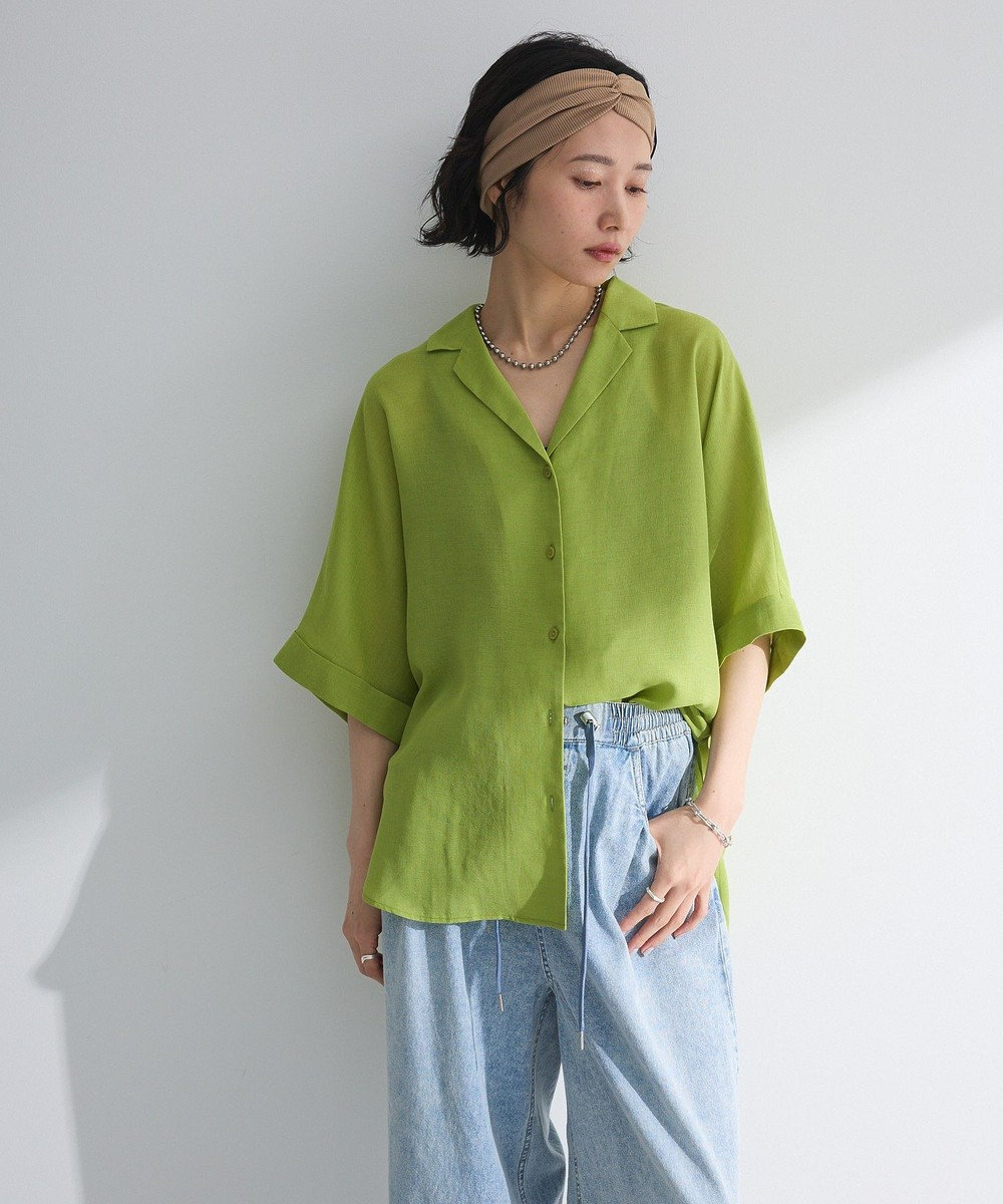 Green Parks 開襟シアージャケット風シャツ 