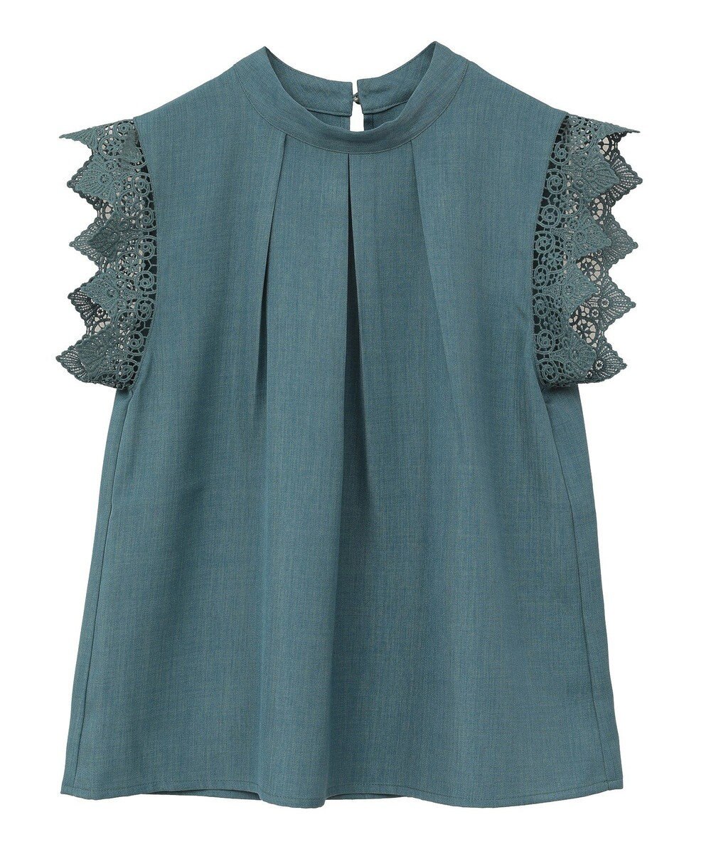 Green Parks ・ＥＬＥＮＣＡＲＥ　ＤＵＥ　リネンライクフリルブラウス 