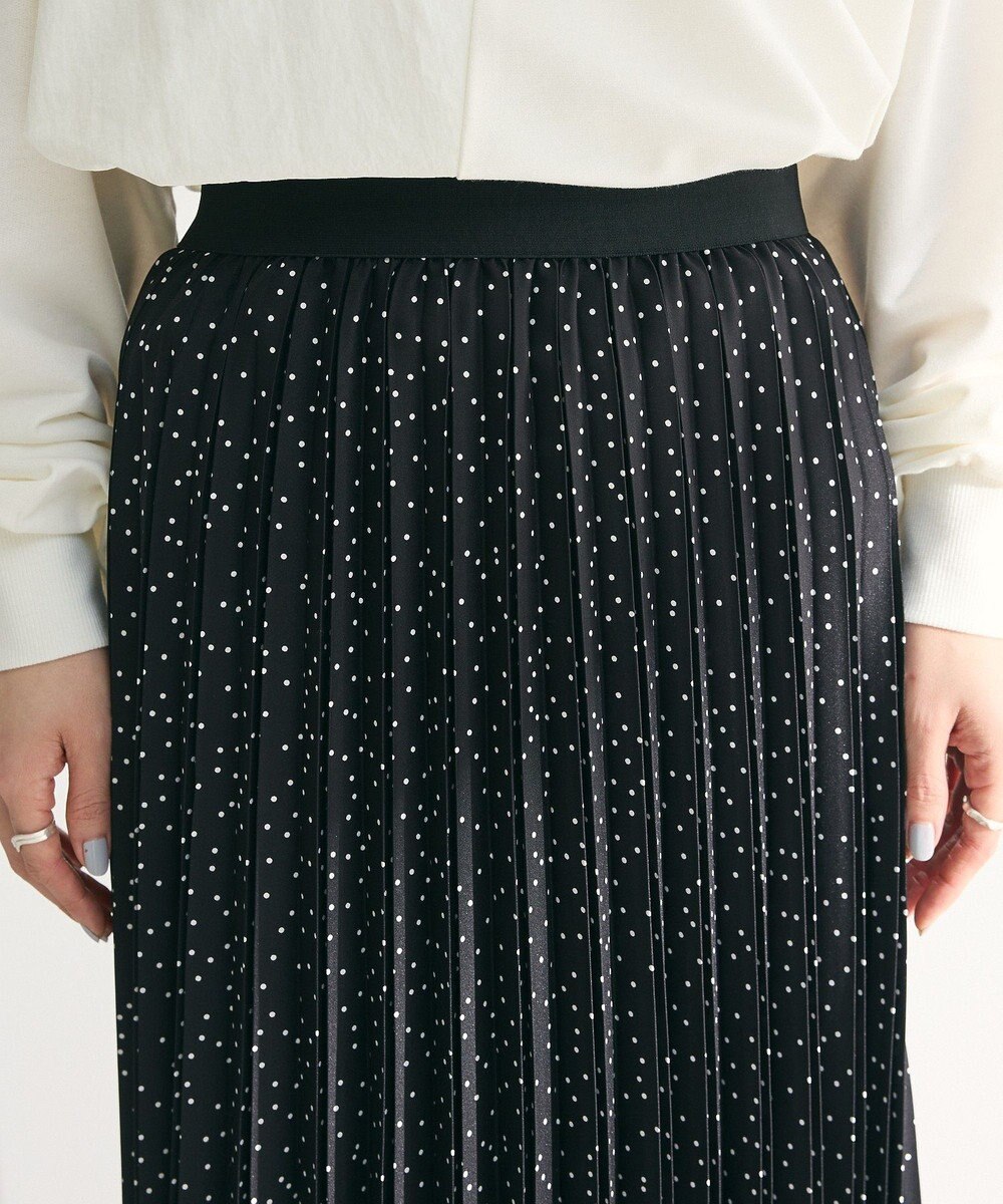 Green Parks 微光沢　柄プリーツスカート 