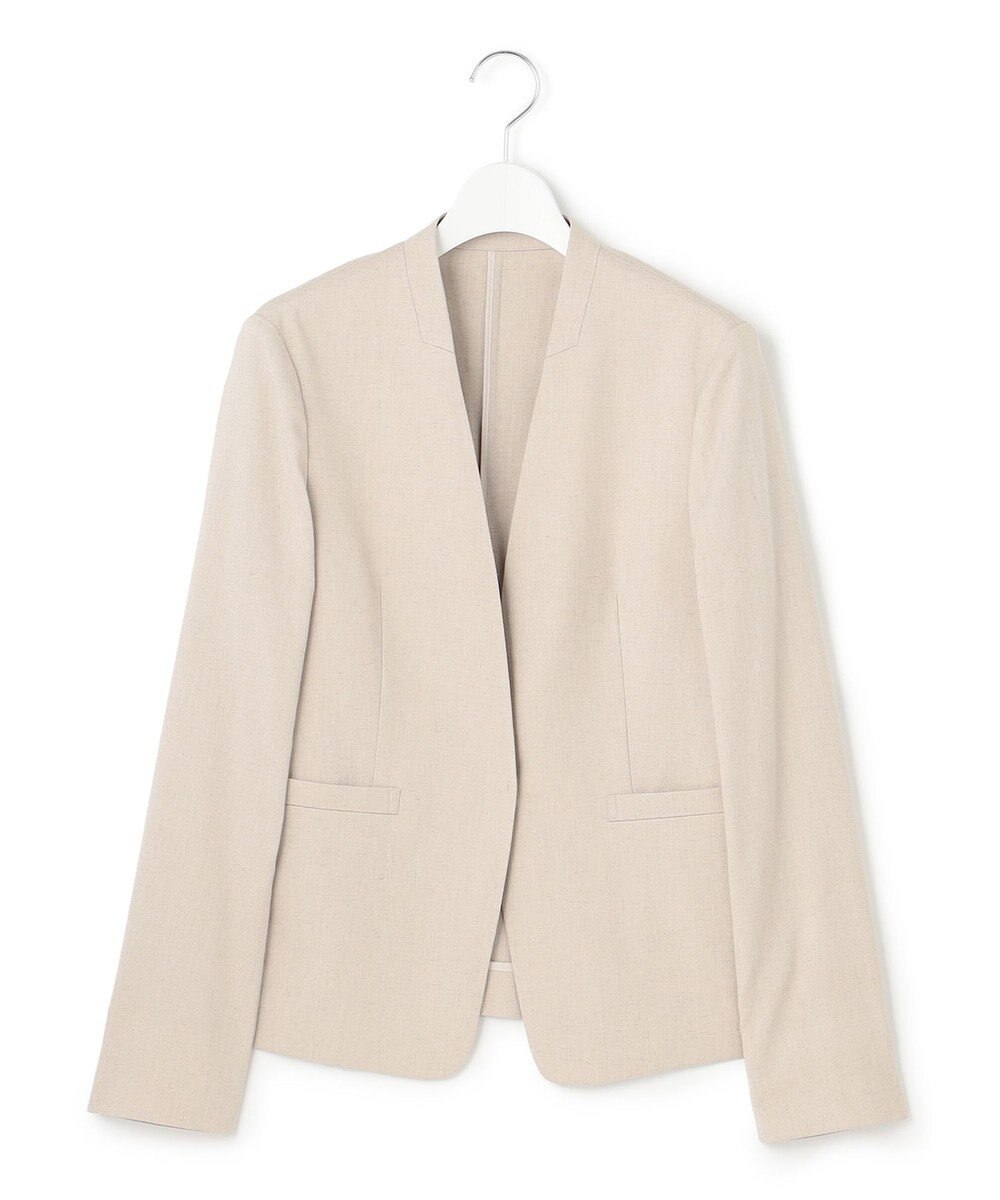 23区 【セットアップ対応/洗える】アイアスマットストレッチ ノーカラー ジャケット 