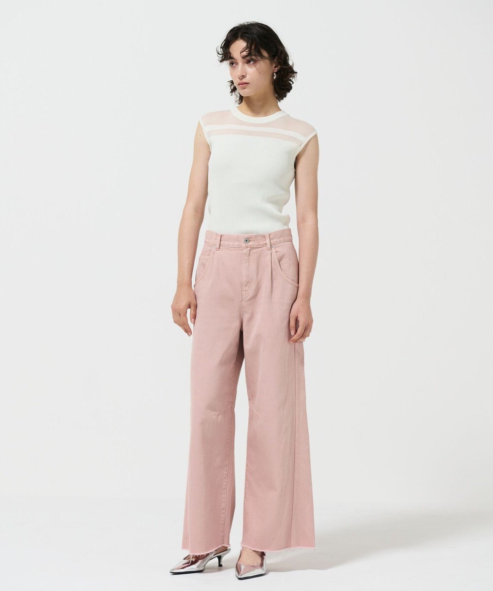 GRACE CONTINENTAL リブシアーニットトップ 