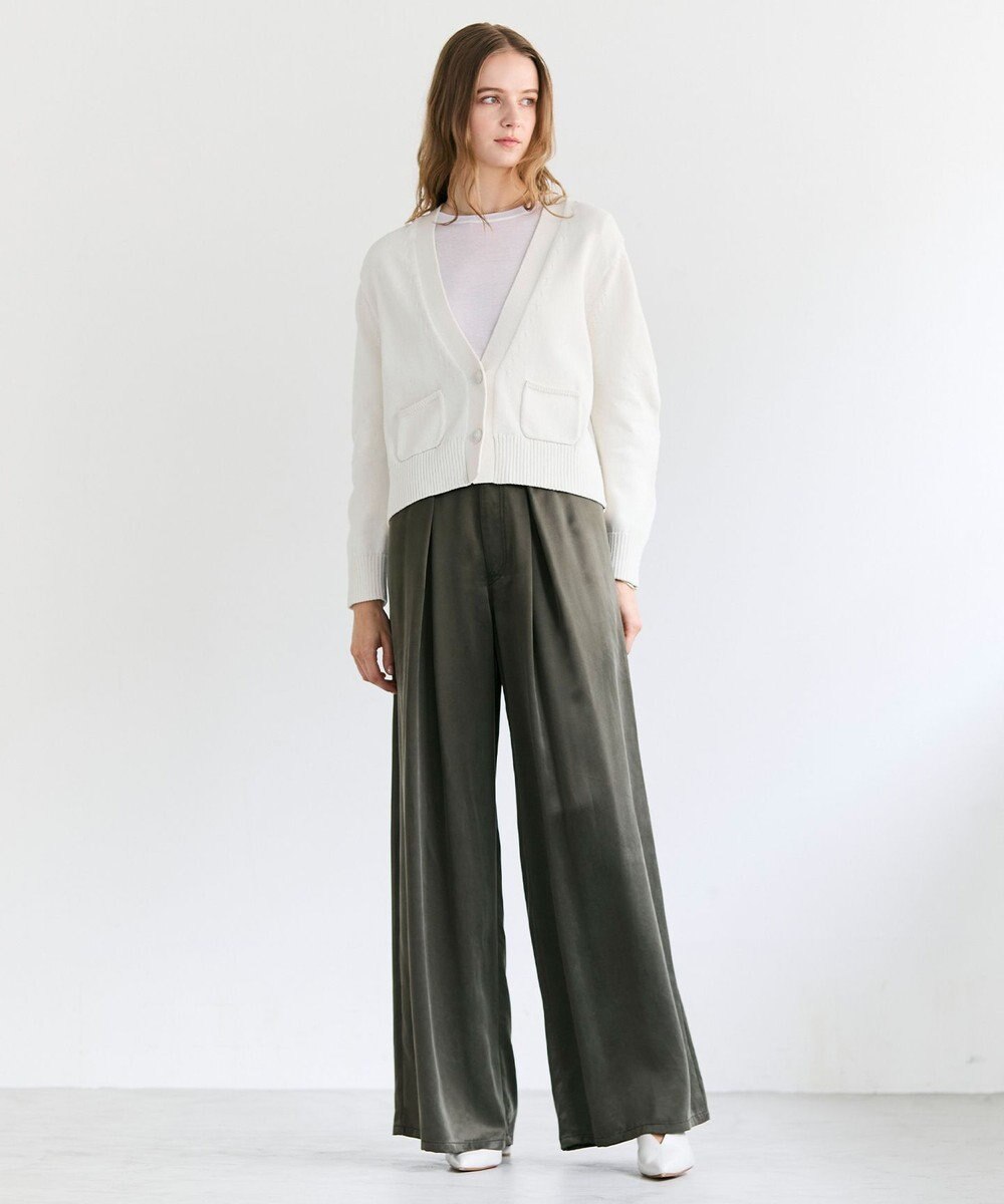 BEIGE， HELIODOR / マリンボタンクロップドカーディガン 