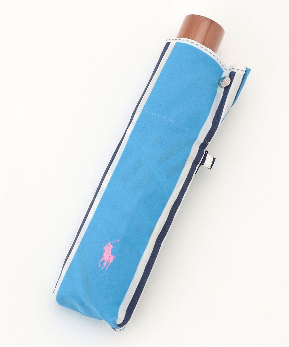 MOONBAT POLO RALPH LAUREN (ポロ ラルフローレン)折りたたみ傘 ワンポイント ストライプ 75デニール 日本製 